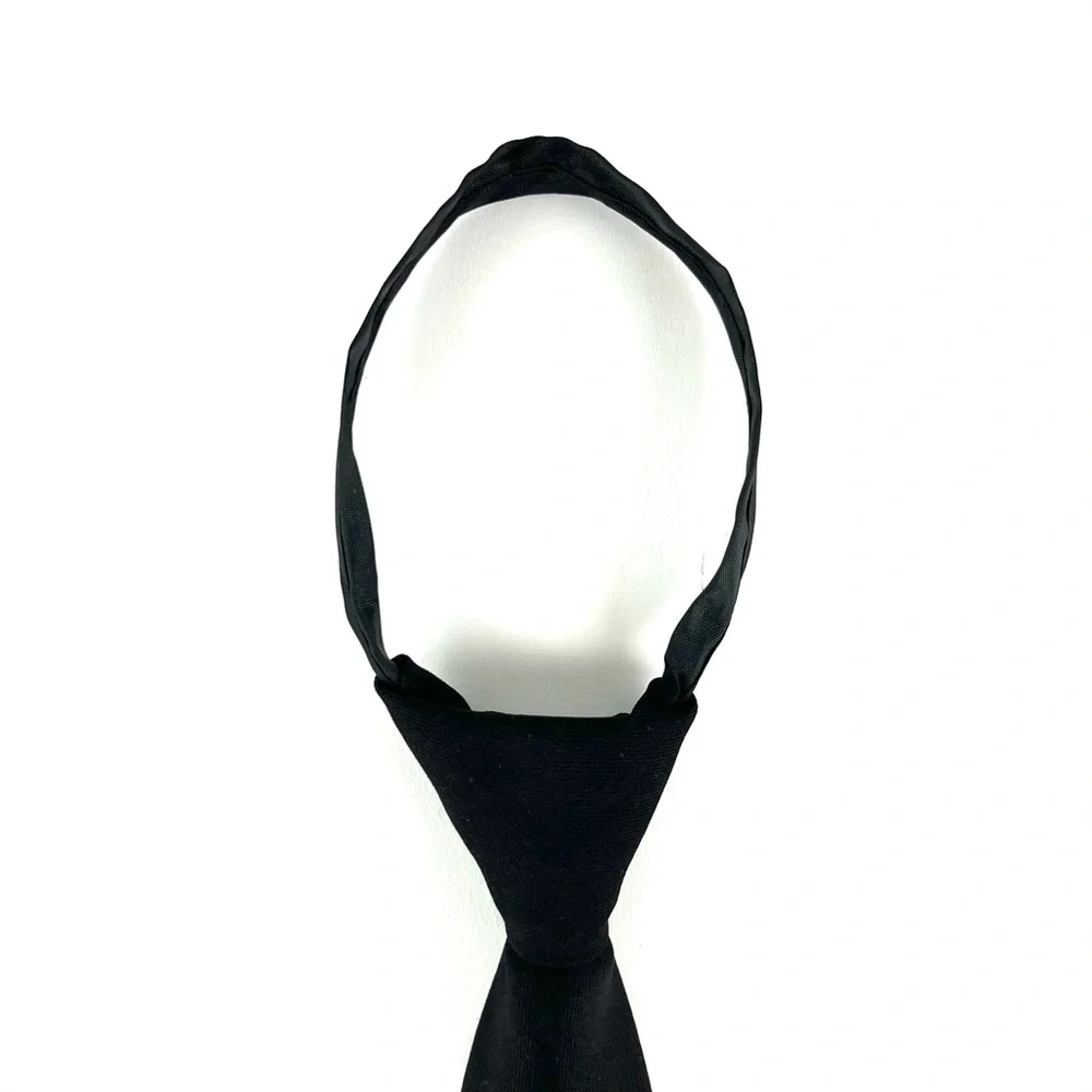 Lito Boy’s Pre-Tie Zipper Pull-On Black Tie